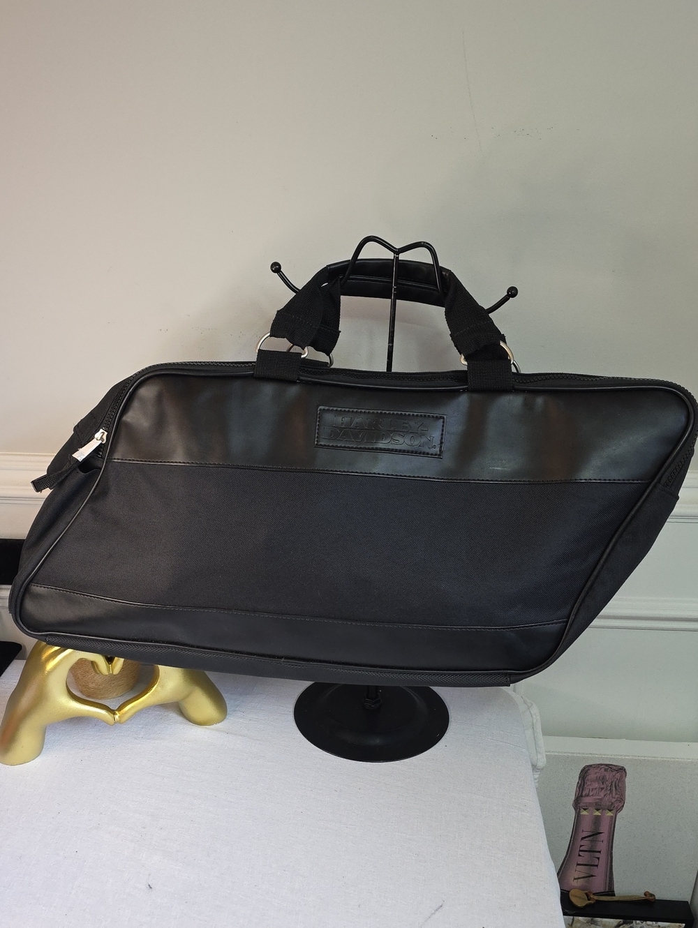 Harley-Davidson Black Men's Travel Duffel with Leather Accents